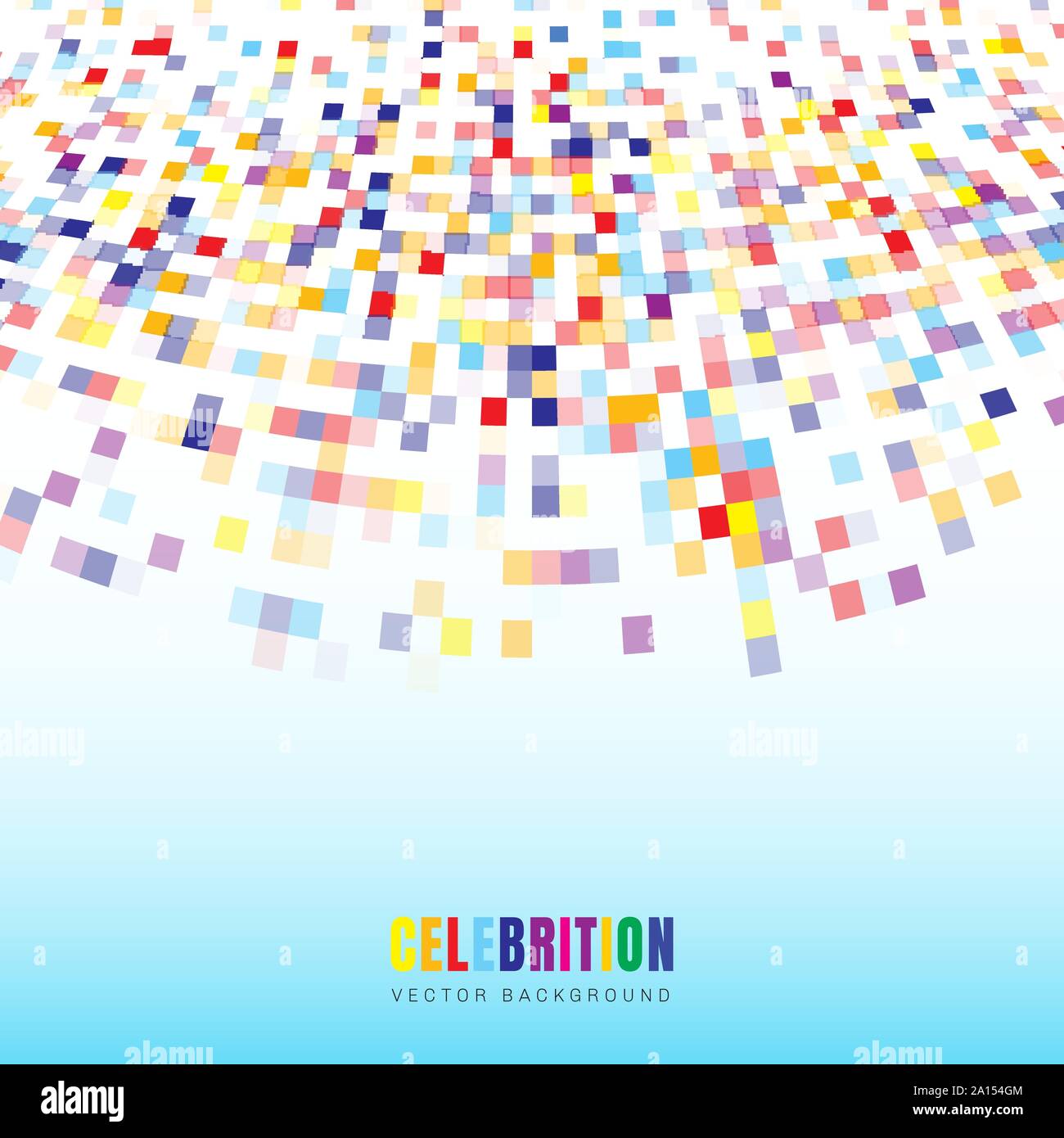 Abstract elements celebration colorful squares pattern isolated on white background. Mosaic grid. Vector illustration Stock Vector