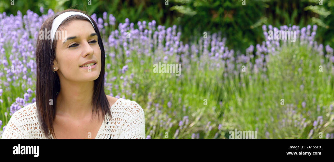 a portrait of beautiful happy young woman outdoors Stock Photo - Alamy