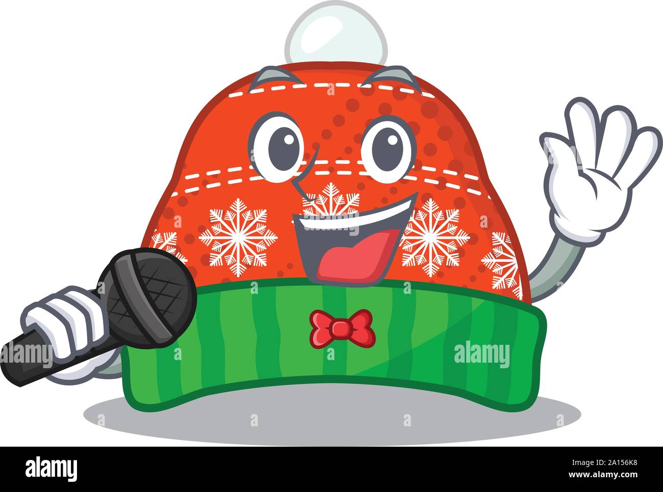 Singing winter hat in a cartoon bag Stock Vector