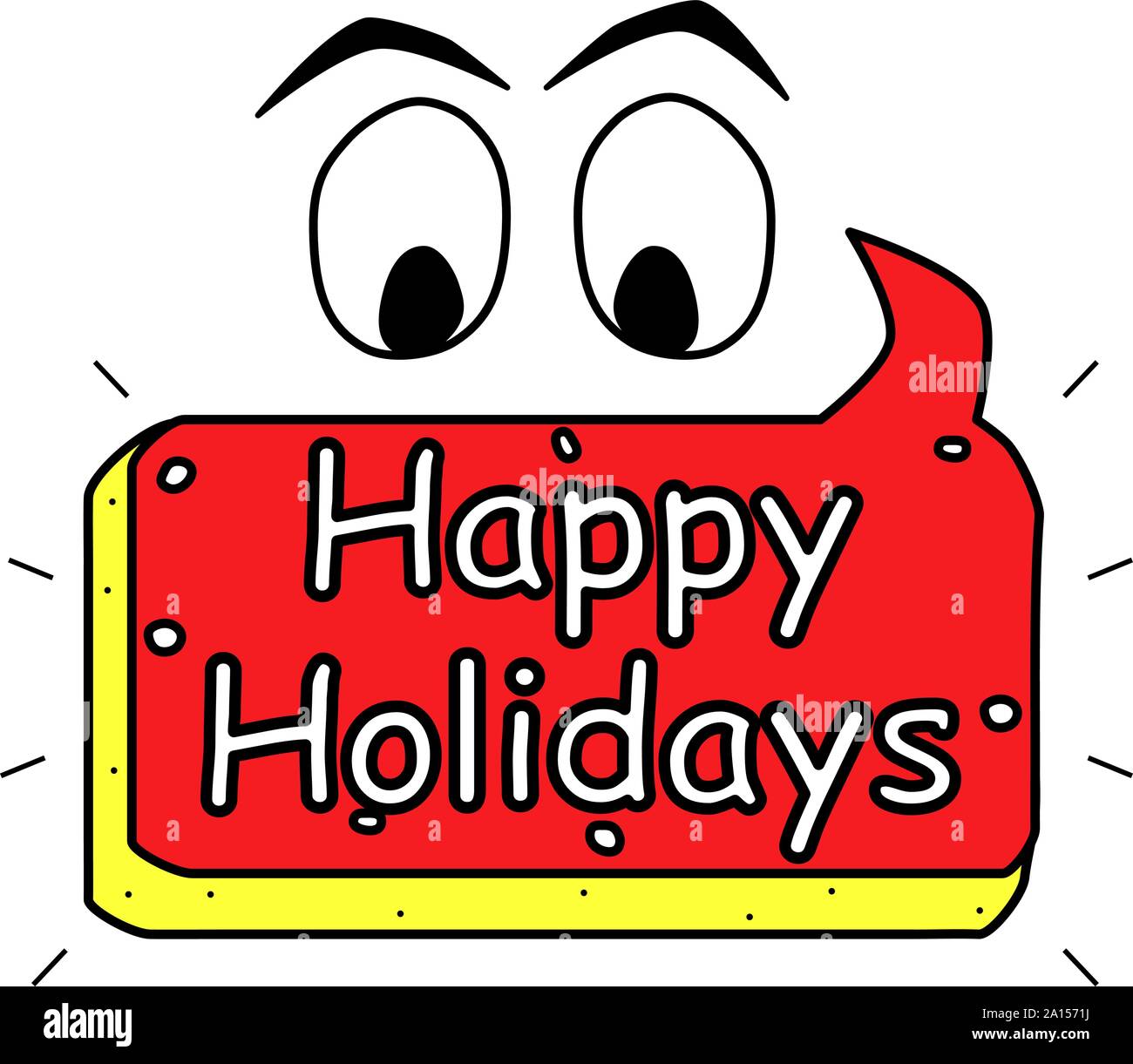 Happy Holidays text icon, poster. Color