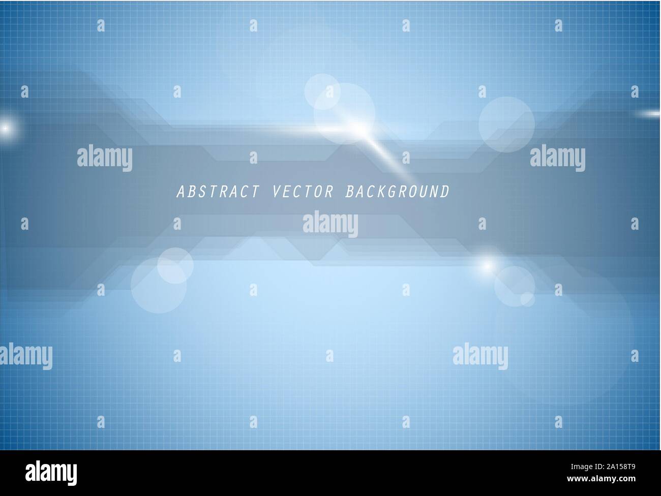 Abstract vector blue background with lights and place for your text Stock Vector