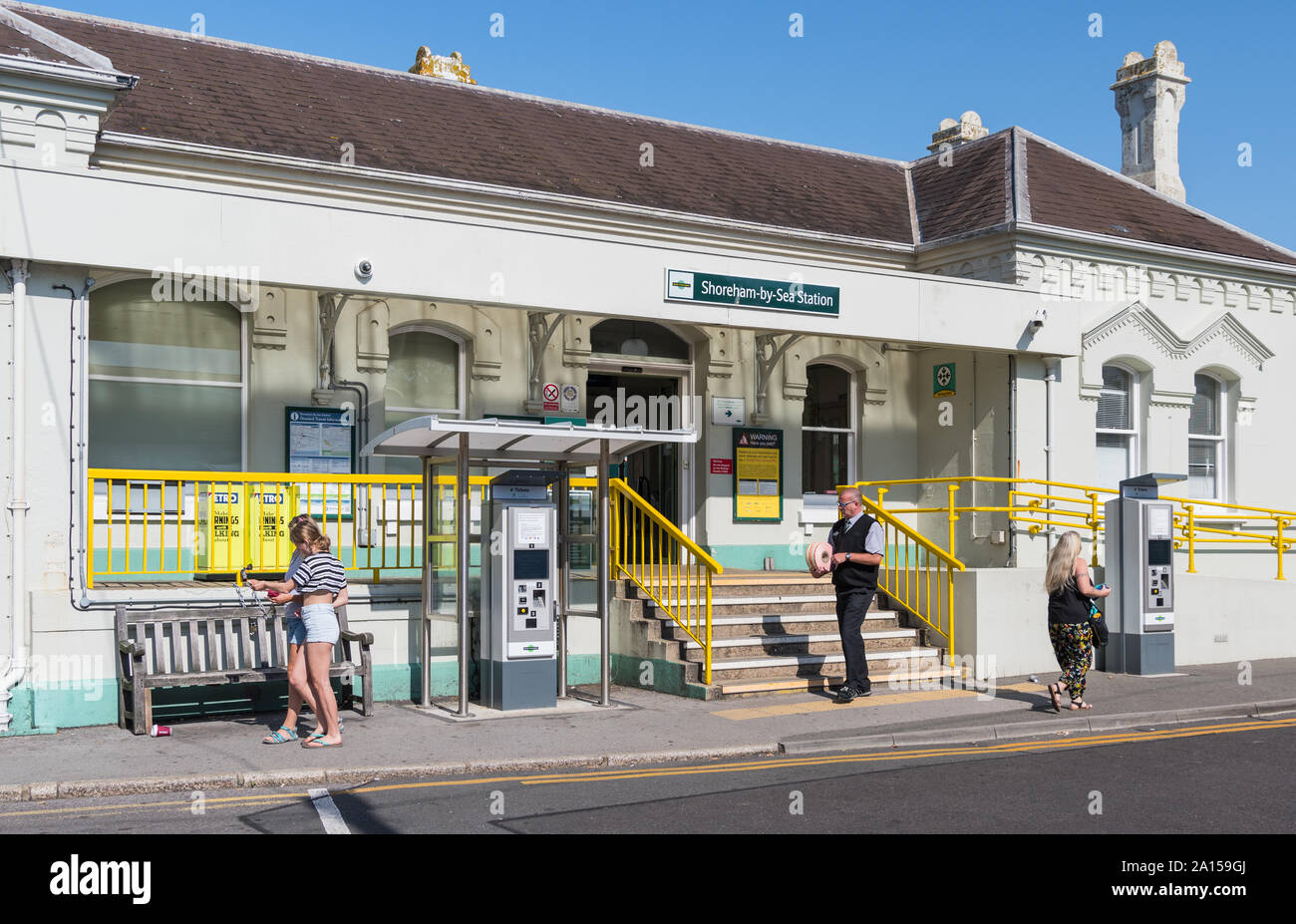 Shoreham-by-Sea railway station in Shoreham, West Sussex, England, UK. Shoreham train station. Shoreham station. Stock Photo