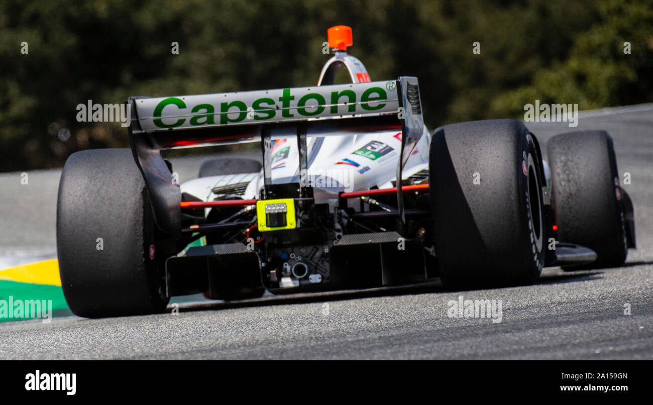 Monterey, CA, USA. 22nd Sep, 2019. A. newly-formed Andretti Harding Steinbrenner Autosport rookie driver Colton Herta at the top of the corkscrew during the Firestone Grand Prix of Monterey IndyCar Championship at Weathertech Raceway Laguna Seca Monterey, CA Thurman James/CSM/Alamy Live News Stock Photo
