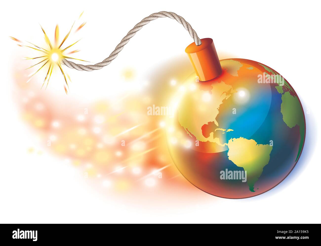 Global warming concept, planet is on fire Stock Vector