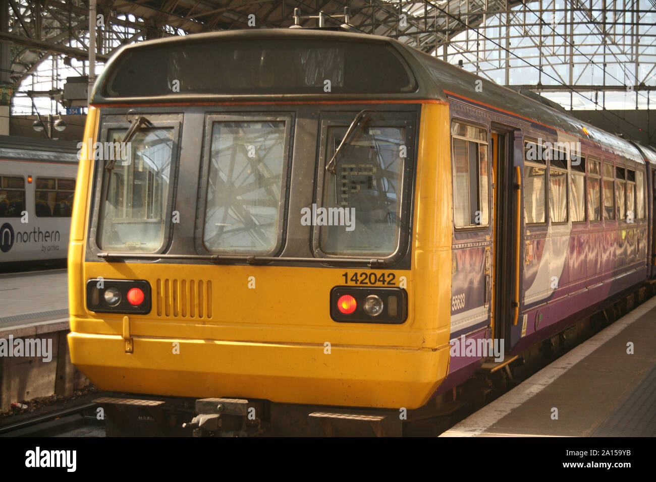 Manchester. UK 19 September, 2019. Manchester. UK 19 September, 2019.  A Pacer train stabled at Manchester Piccadilly Station.  The units will shortly Stock Photo