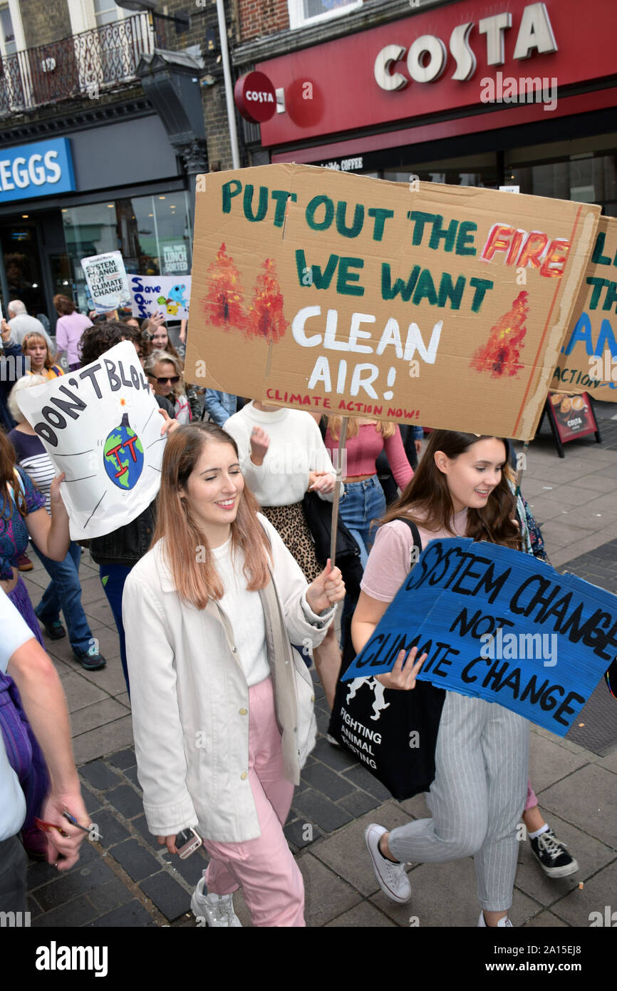 School Strike for Climate, Norwich, UK, Friday 20 September 2019 Stock Photo