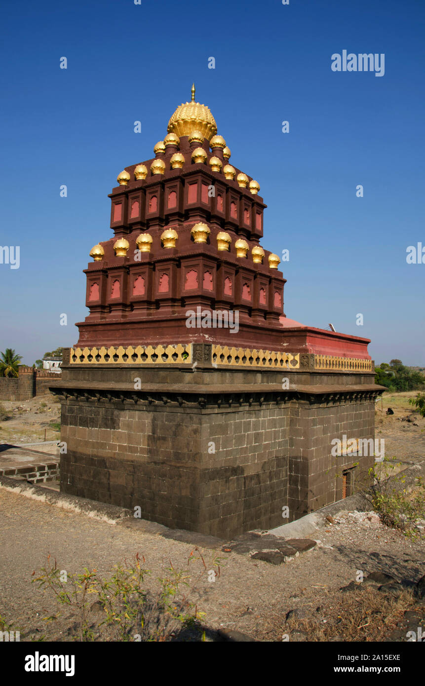 Ganapati Temple near Vitthal Rukhmini Temple at Palashi, Parner, Maharashtra, India Stock Photo