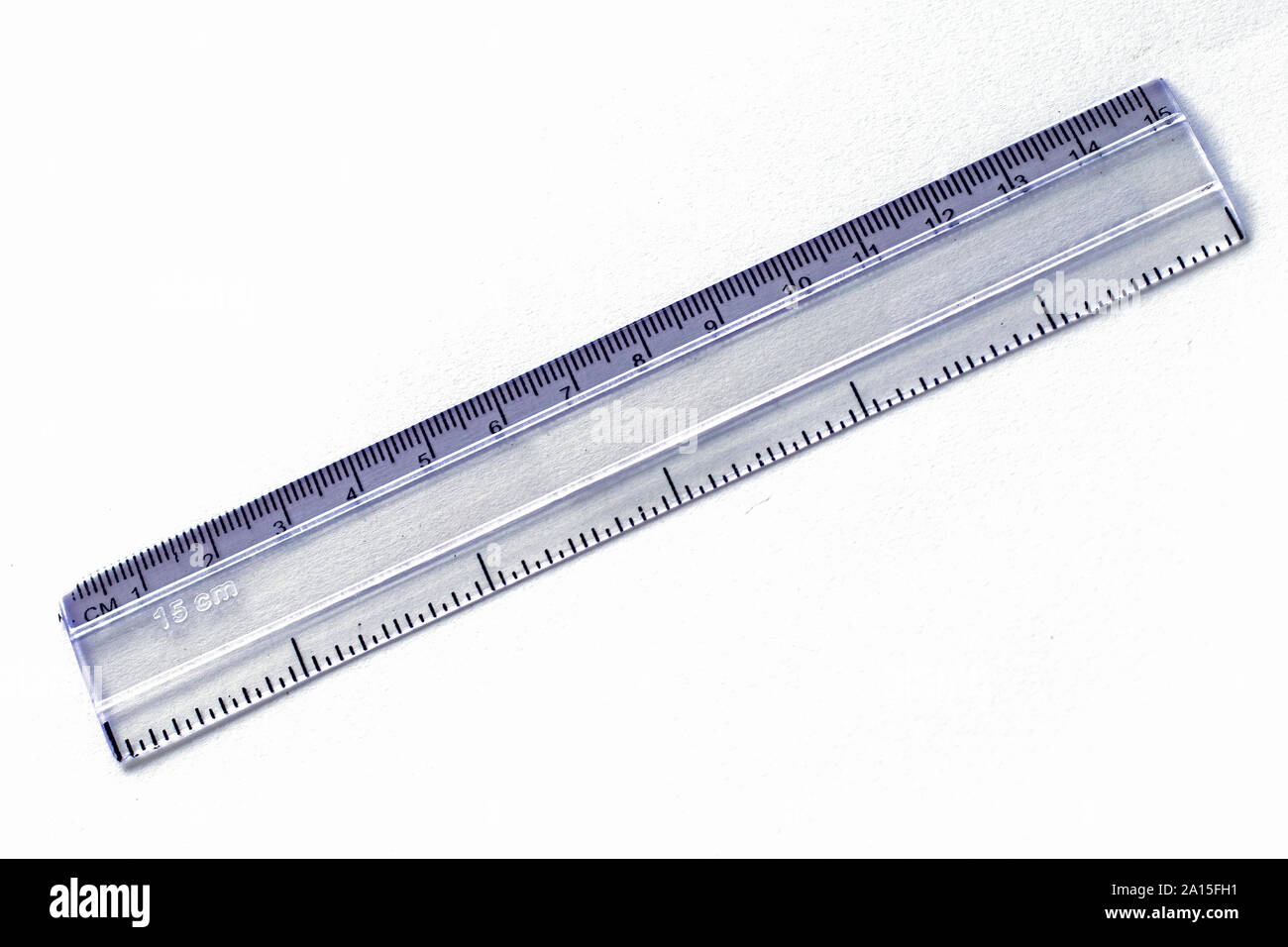 Transparent plastic ruler 15 cm 7 inch Royalty Free Vector