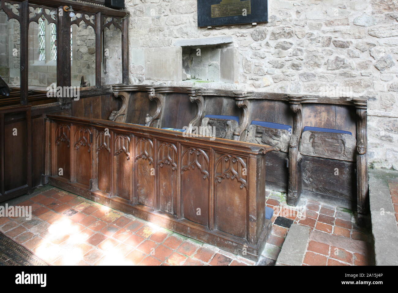 Little Malvern Priory, Worcestershire, North Choir Stalls and Screen Stock Photo