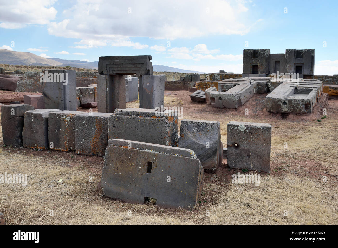 Ruins of Pumapunku Puma Punku part of a large temple complex or monument that is part of the Tiwanaku Site near Tiwanaku Bolivia Stock Photo - Alamy