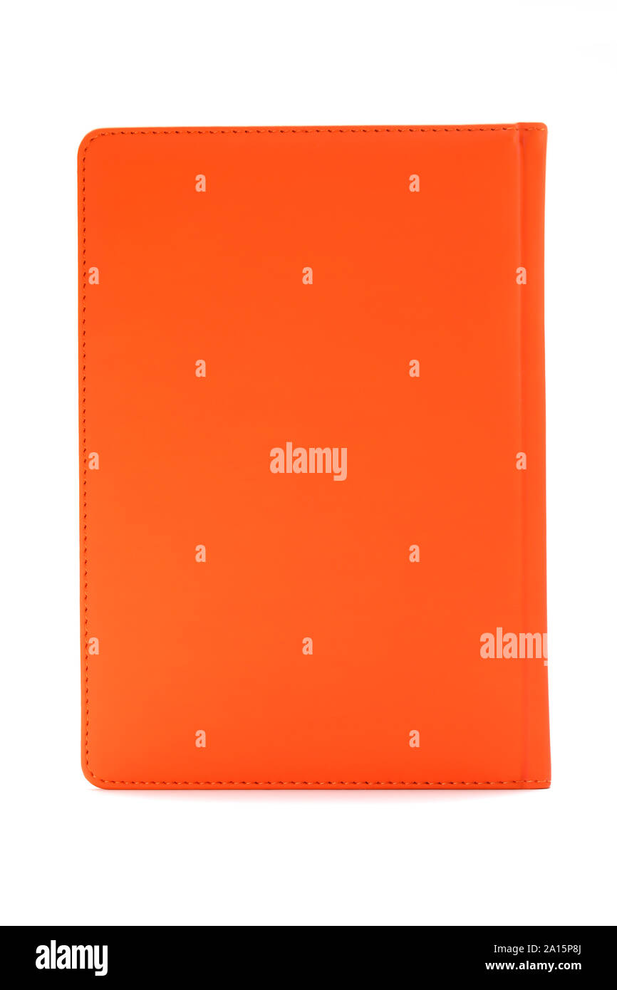 Orange diary isolated on white background Stock Photo