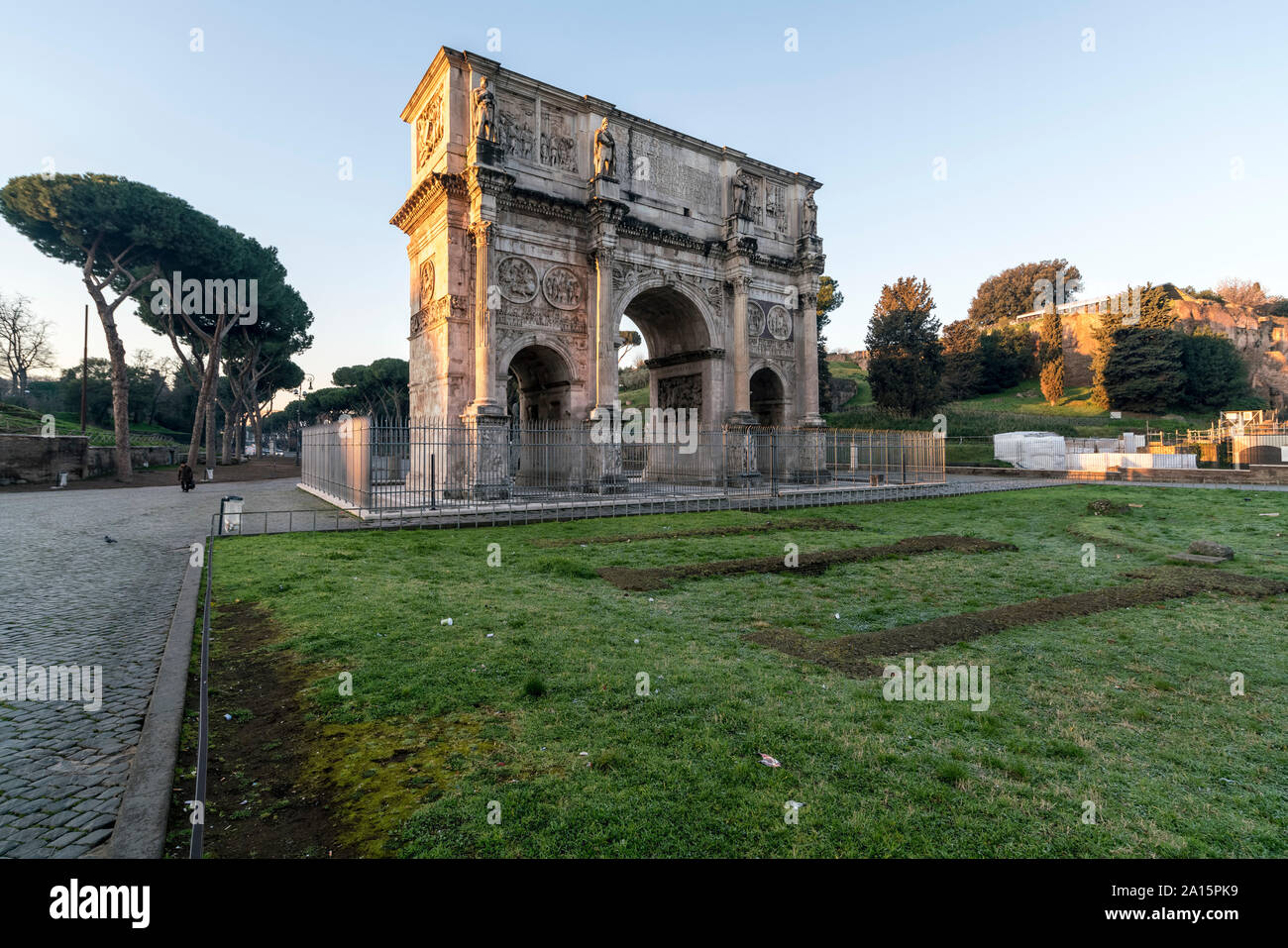 View to arch of Constantine, Rome, Italy Stock Photo