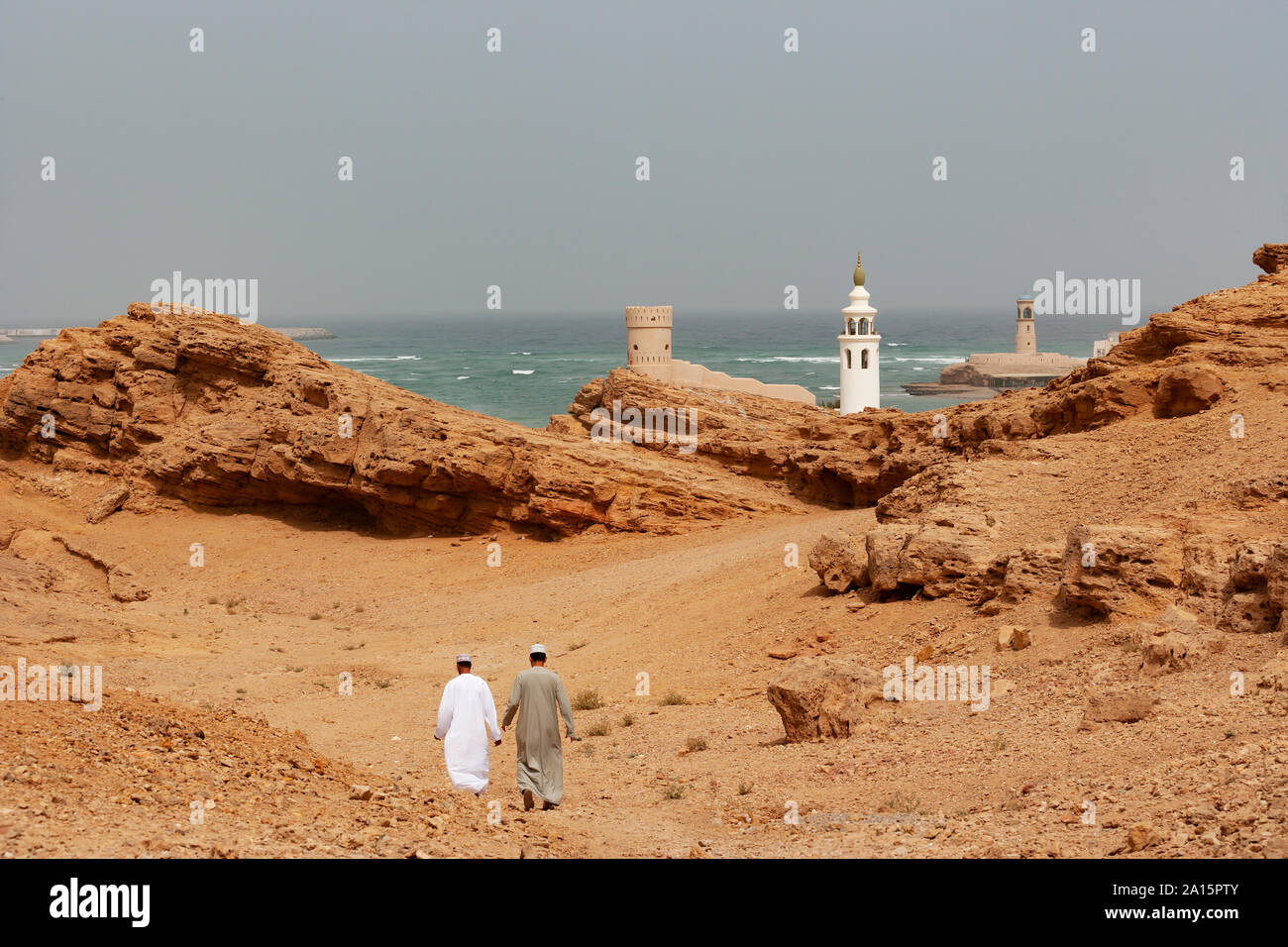 Sur Mosque and Lighthouse, Sur, Oman Stock Photo