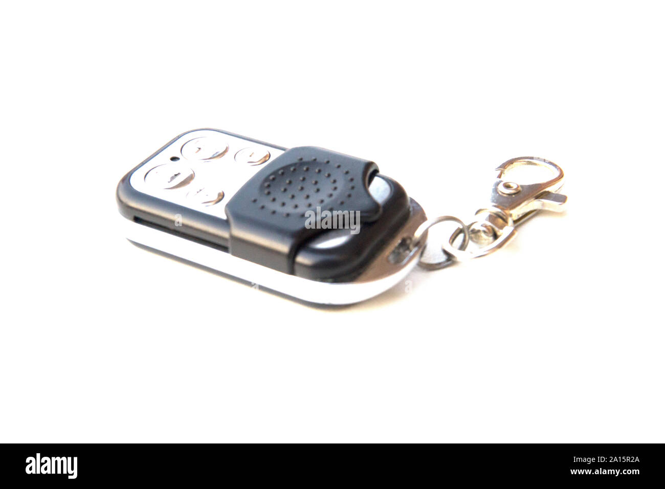 Automatic door remote with keychain isolated on a white background Stock Photo
