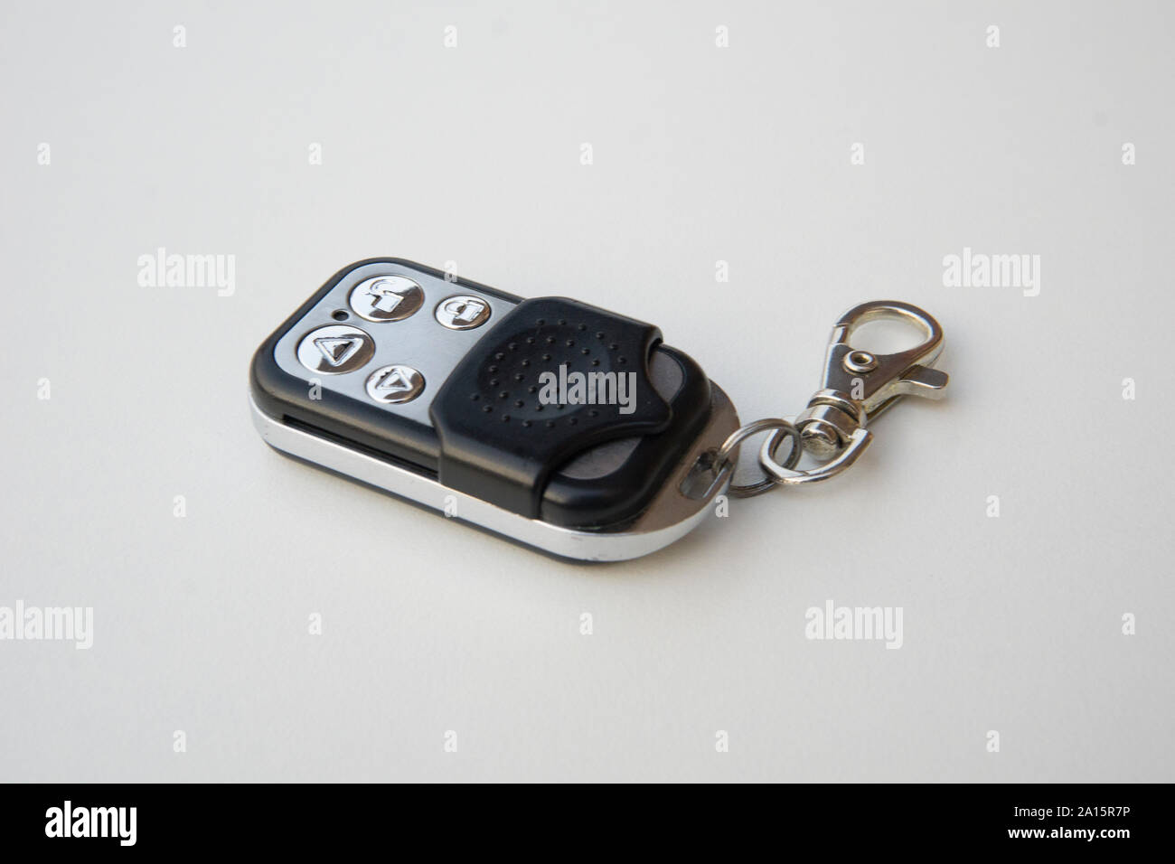 Automatic door remote with keychain isolated on a white background Stock Photo