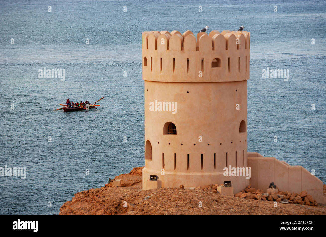 Defense tower, Sur, Oman Stock Photo