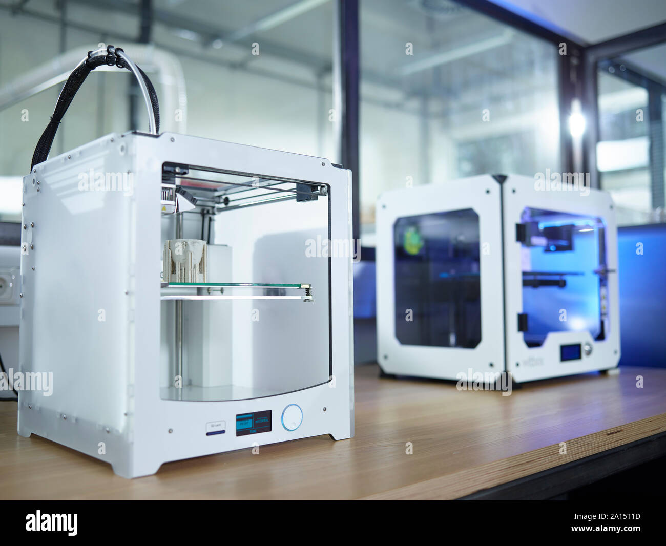 3D printer on table Stock Photo