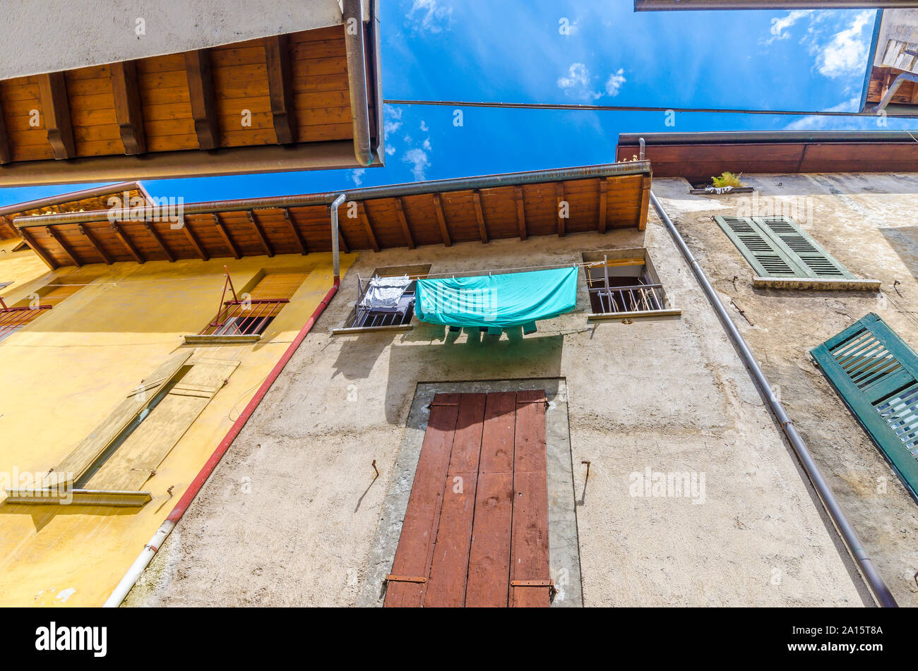Italy, Lombardy, Salo, drying laundry Stock Photo Alamy