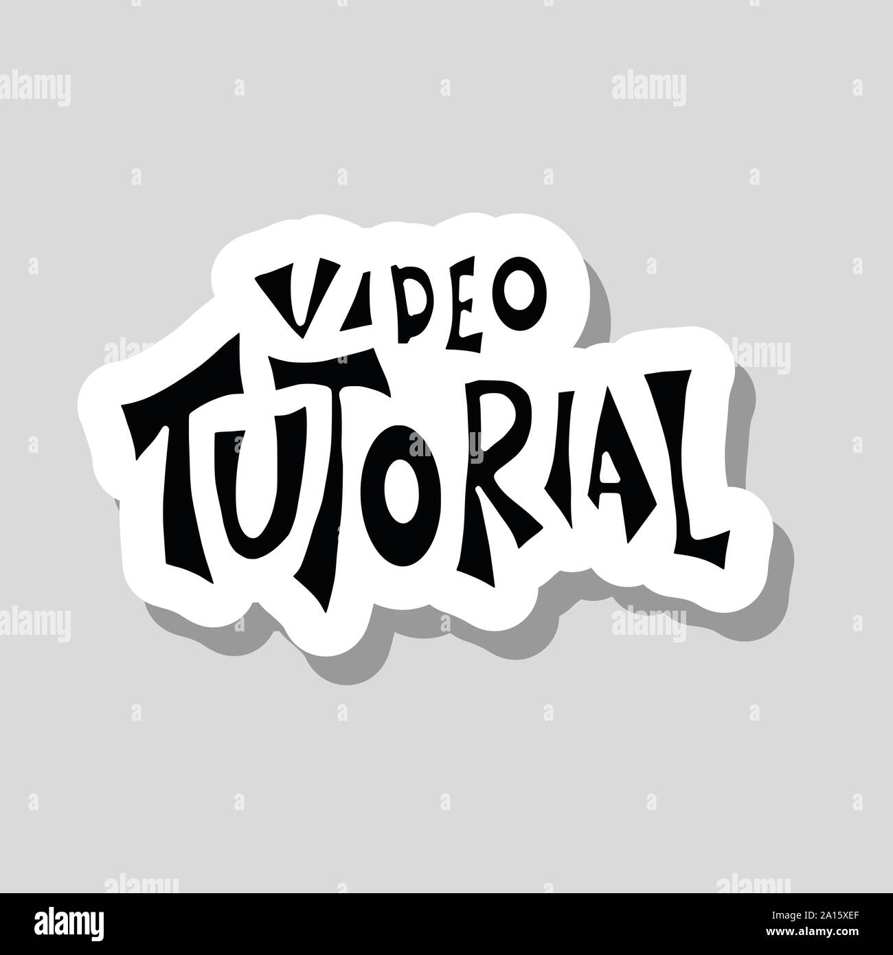 Vector Image Sticker Muse Tutorial Video Video tutorial quote. Sticker isolated. Vector illustration Stock ...