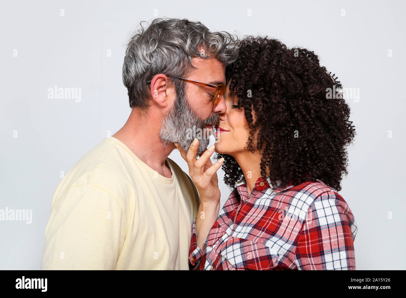 Portrait of kissing couple Stock Photo