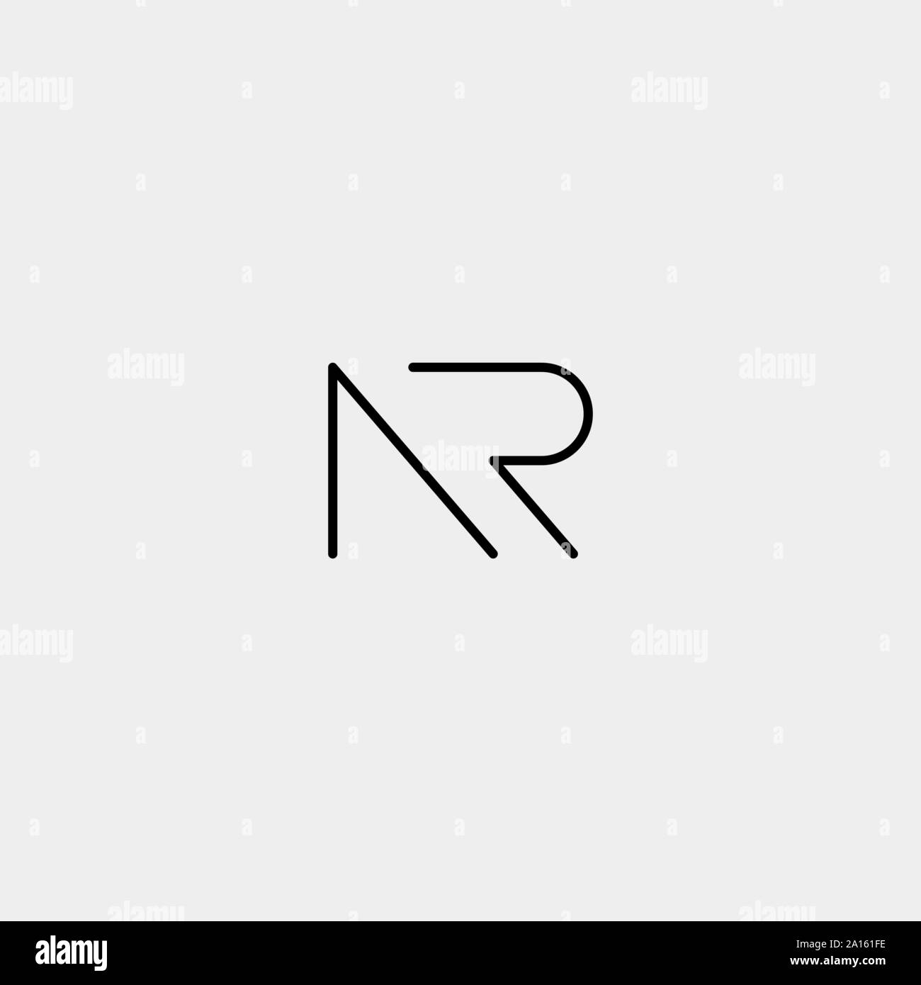Letter NR AR R N Logo Design Simple Vector Stock Vector