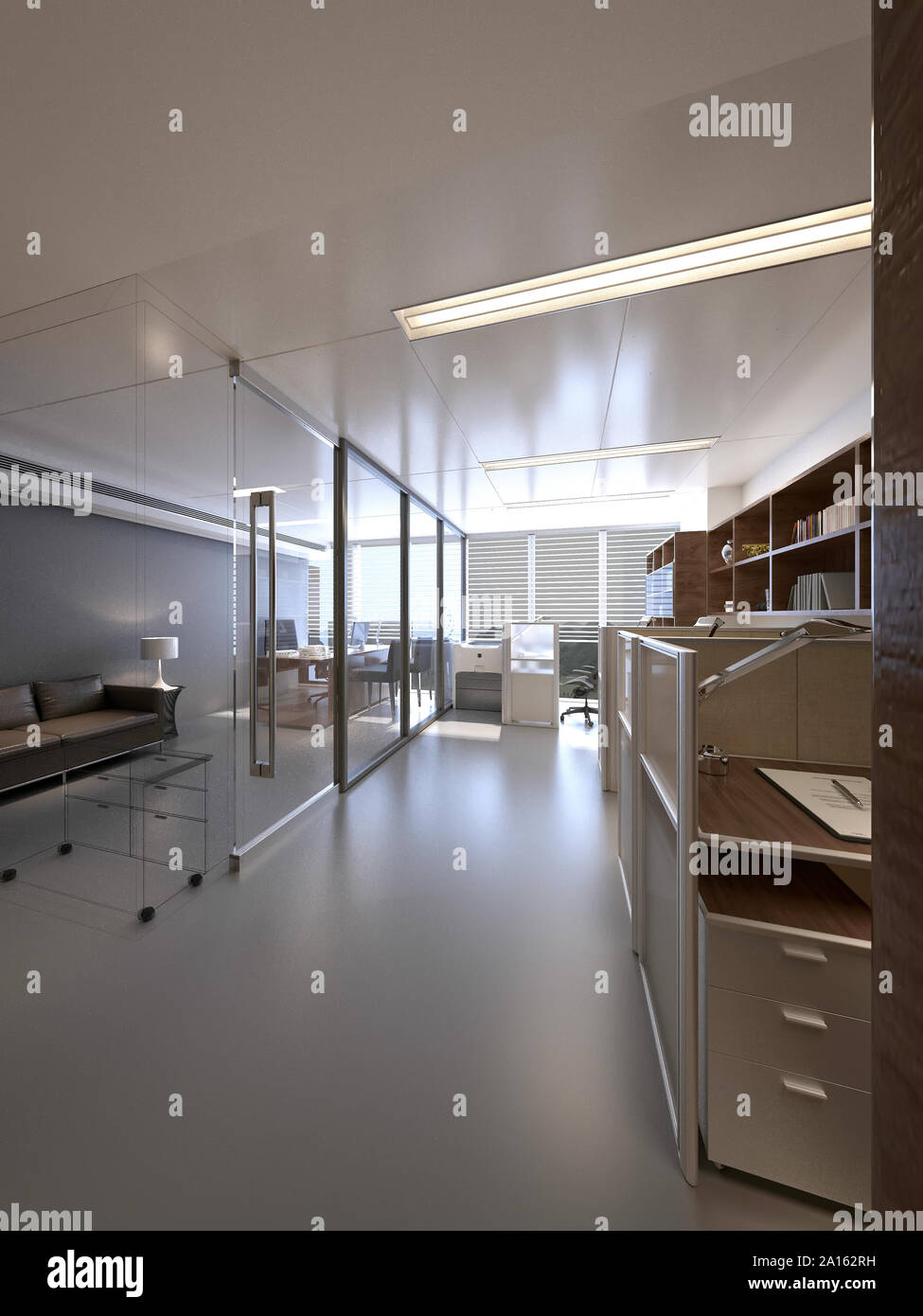 3d render of working office Stock Photo
