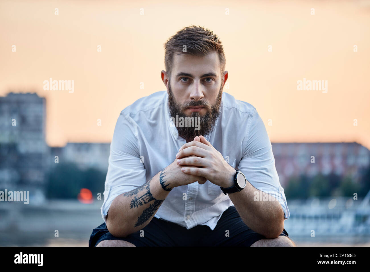 Beard brown hair tattoo hi-res stock photography and images - Alamy