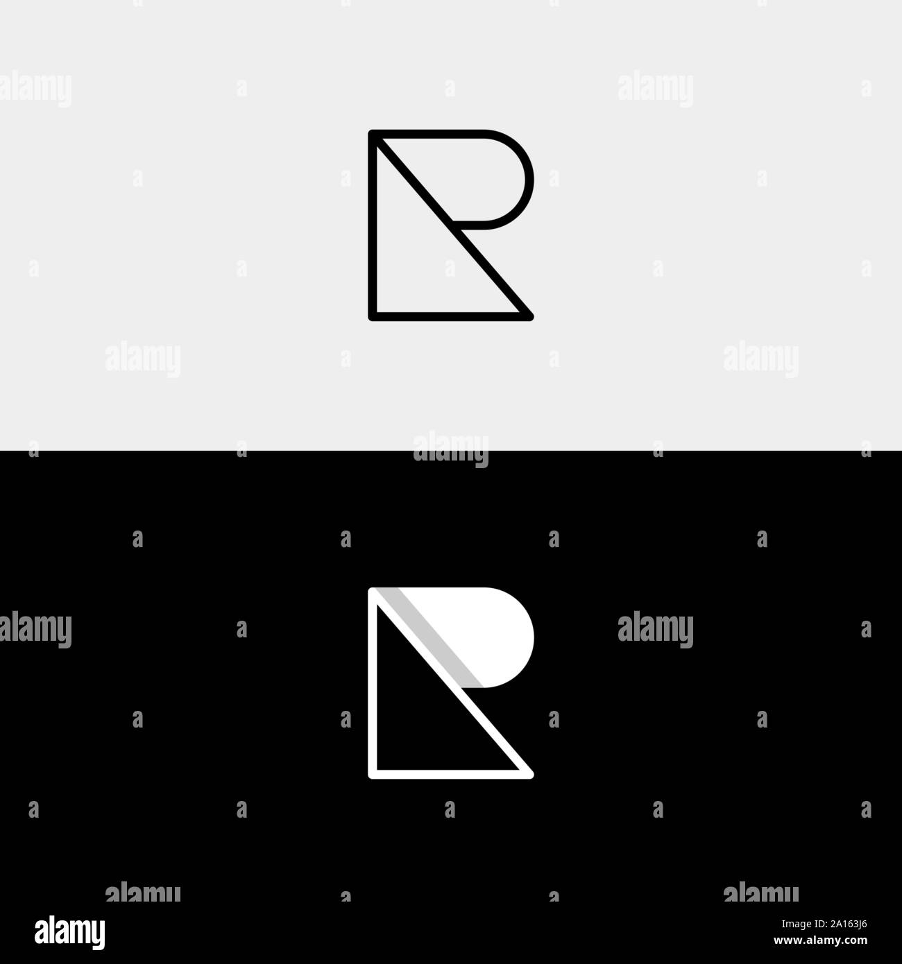 Letter R P RP PR Logo Design Simple Vector Stock Vector