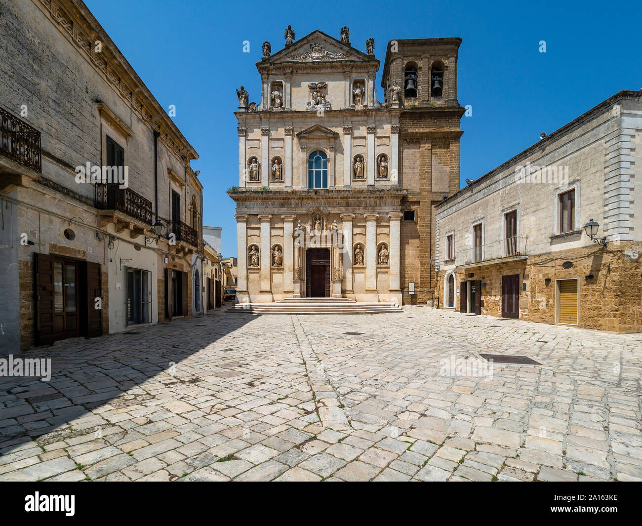 Facade of Church of St Anna against clear blue sky on sunny day Stock Photo