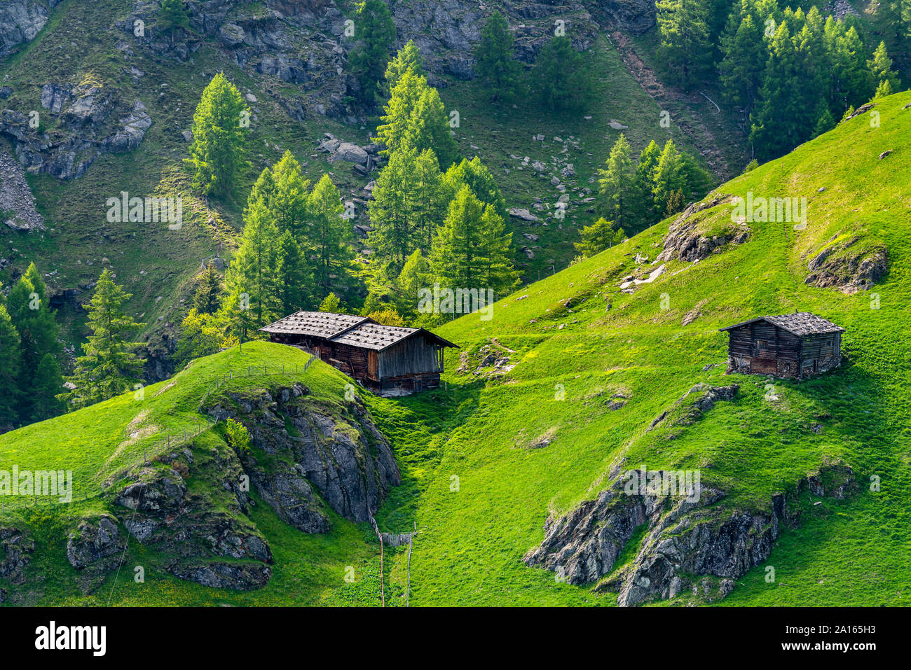 Mountain hut at Passeier Valley, Alto Adige, Italy Stock Photo