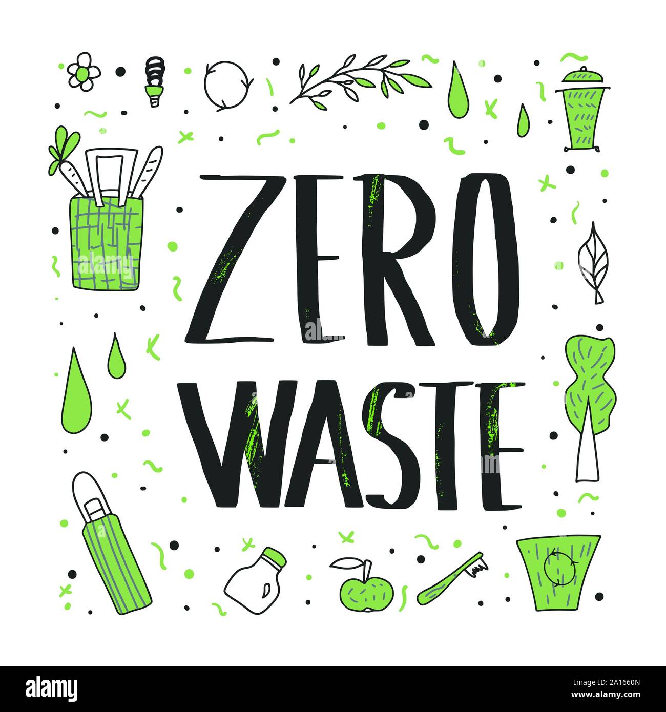 Zero waste phrase. Ecological banner with lettering. Vector recycle, reuse  and reduce poster template Stock Vector Image & Art - Alamy