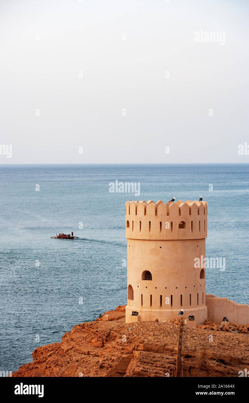 Defense tower, Sur, Oman Stock Photo