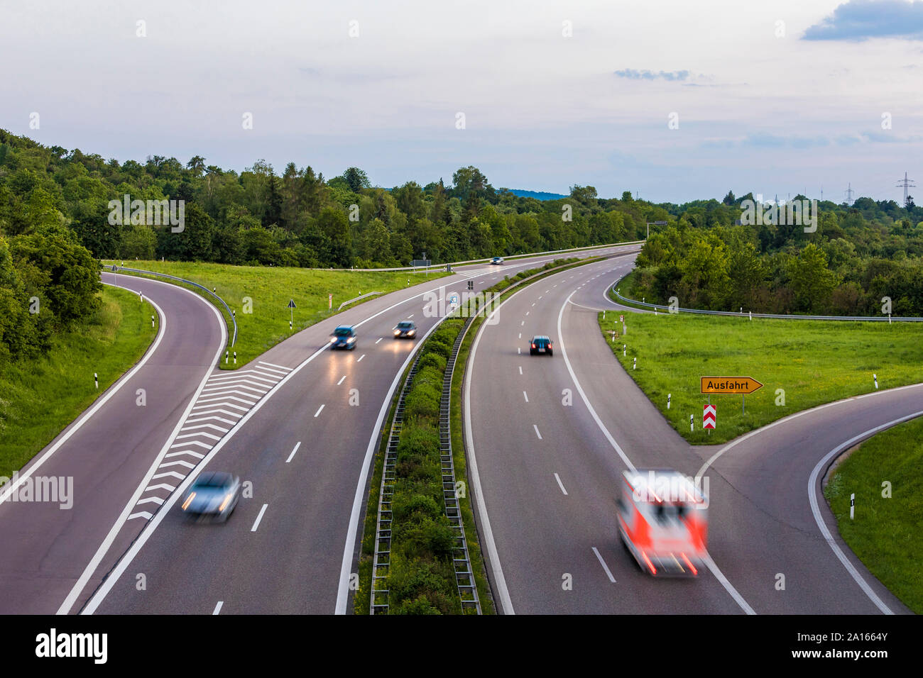 Germany, Baden-Wurttemberg, Traffic on highway Stock Photo
