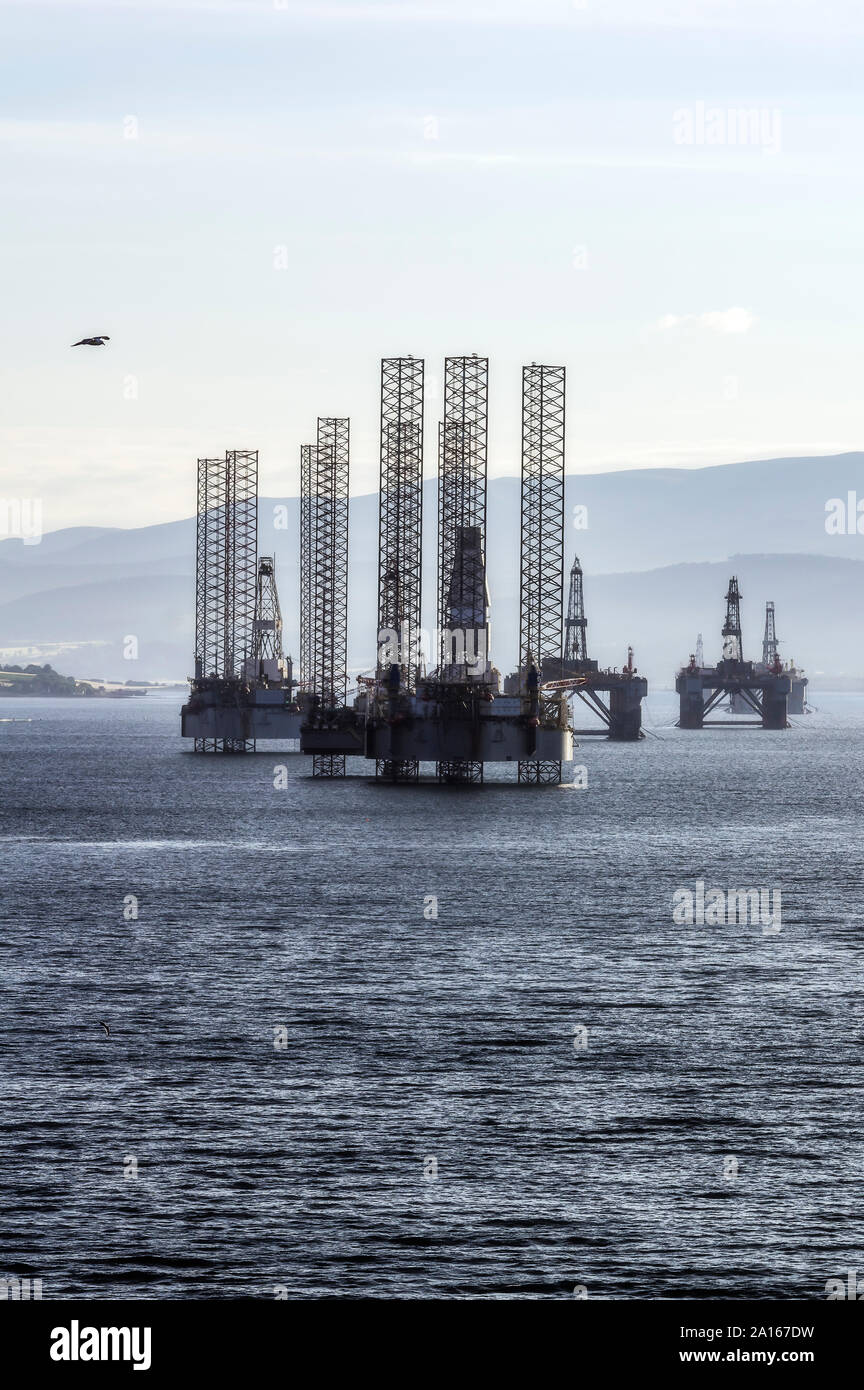 United Kingdom, Scotland, Invergordon, oil platforms Stock Photo