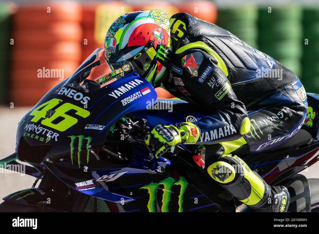 Italy. 14th Sep, 2019. Valentino Rossi, Italian MotoGP Rider number 46 (with special celebrative helmet Misano) for Yamaha Monster (Photo by Lorenzo Di Cola/Pacific Press) Credit: Pacific Press Agency/Alamy
