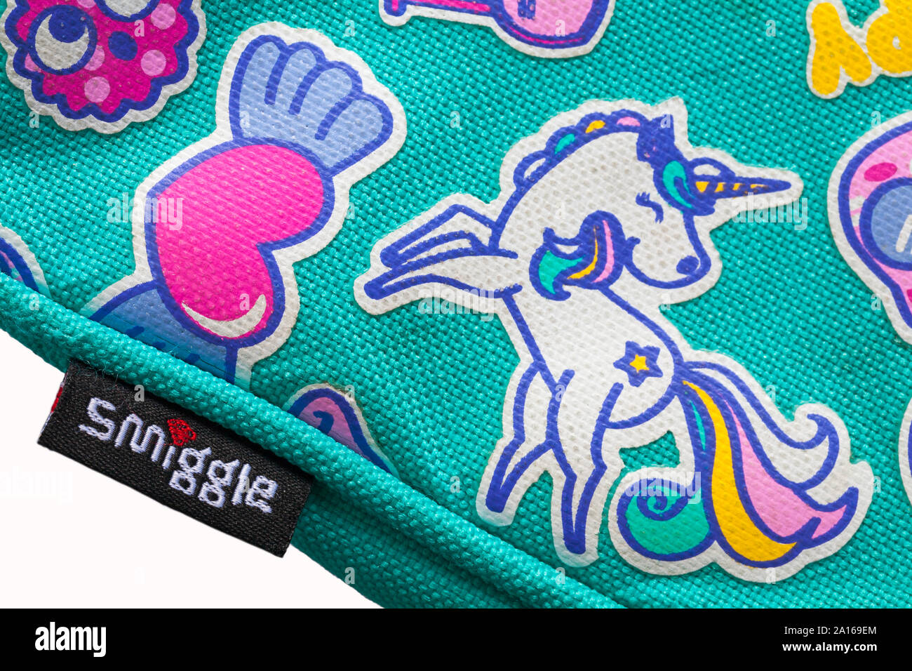 Smiggle label on Smiggle girl's lunch box bag Stock Photo Alamy