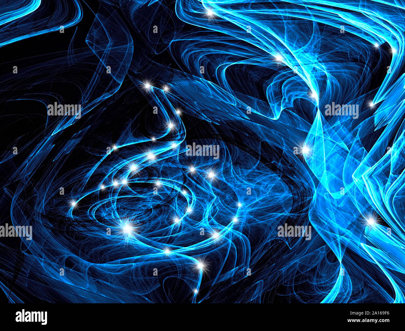 Abstract chaos curves and strokes - digitally generated image Stock Photo