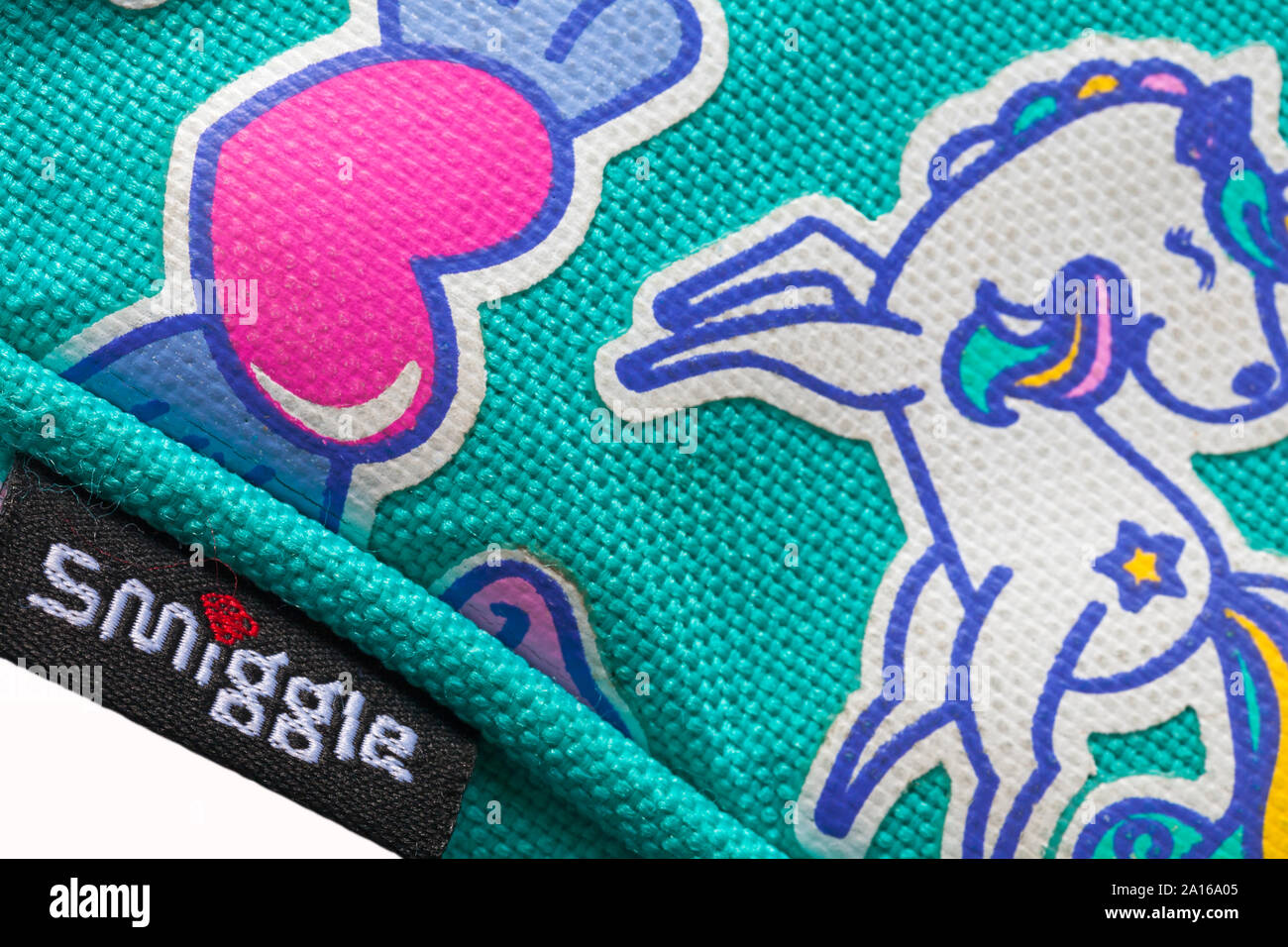 Smiggle label on Smiggle girl's lunch box bag Stock Photo Alamy