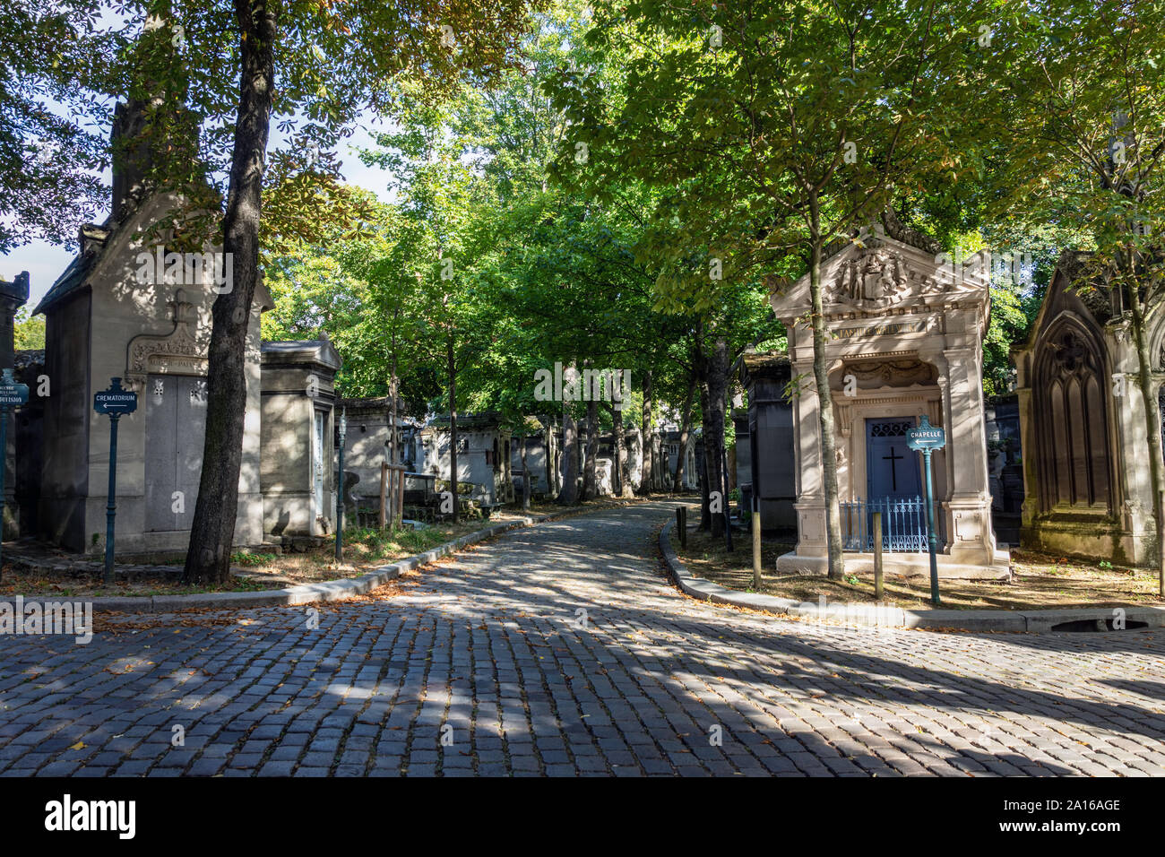 Graves in Pere Lachaise Cemetery - Paris, France Stock Photo