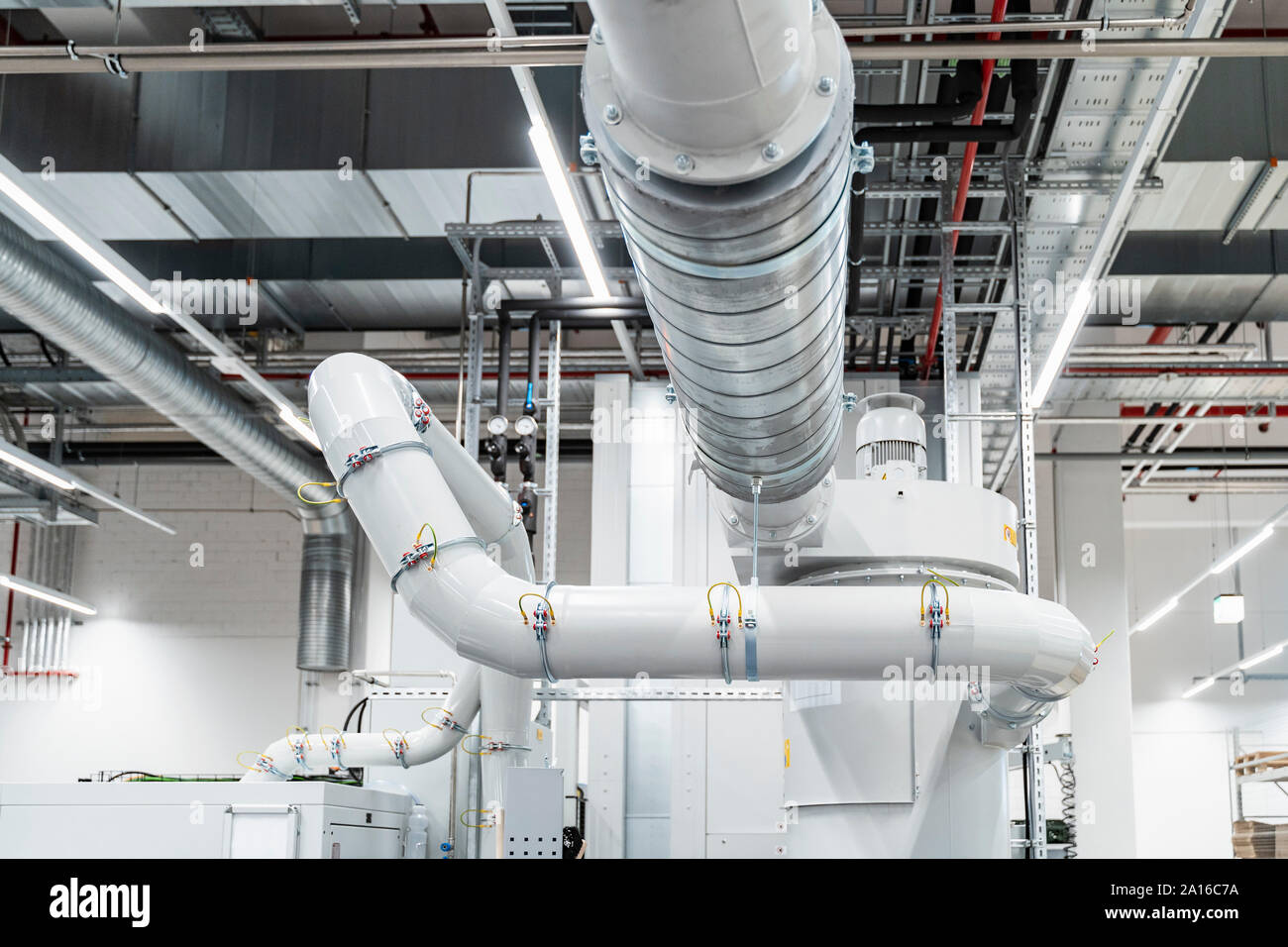 Pipeline inside modern factory, Stuttgart, Germany Stock Photo