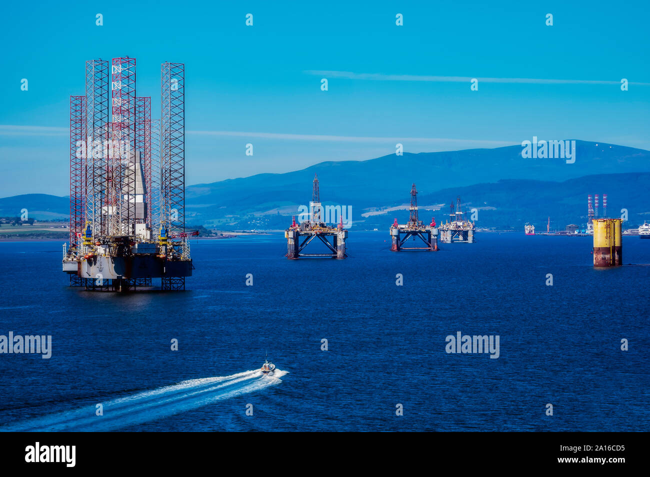 United Kingdom, Scotland, Invergordon, oil platforms Stock Photo