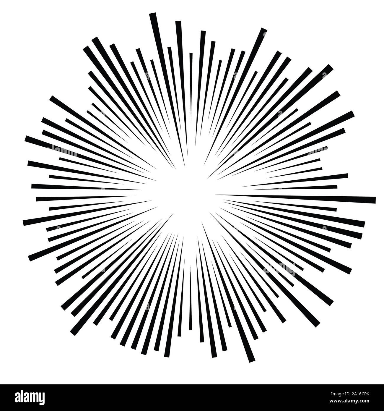 Random circular lines starburst, sunburst. Converging radial, radiating