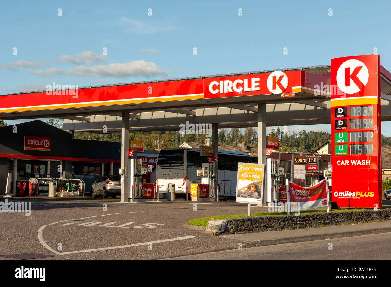 Circle K petrol station on Park Road in Killarney Ireland as one of the high-profile filling stations or gas station or petrol station in the area. Stock Photo