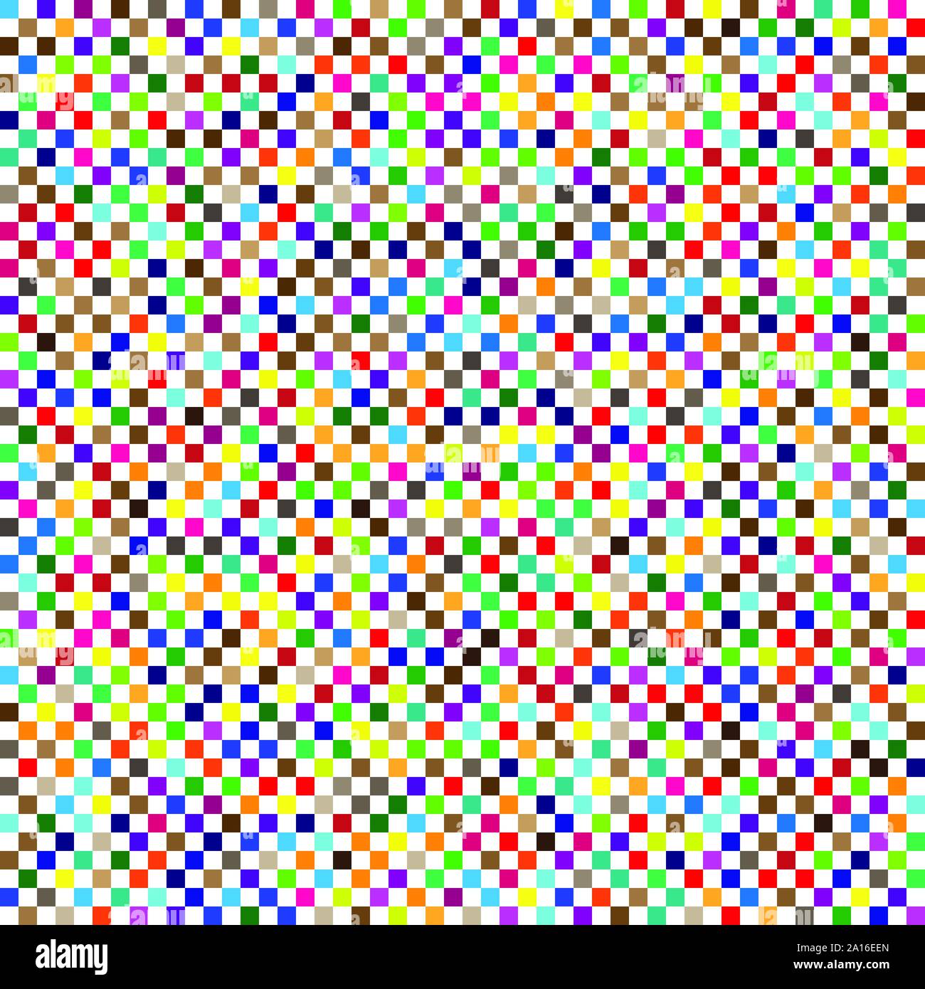 seamless random squares, mosaic tiles pixelated, pixels colorful vibrant, vivid background / pattern. blocks repeatable pattern. checker, chequered gr Stock Vector