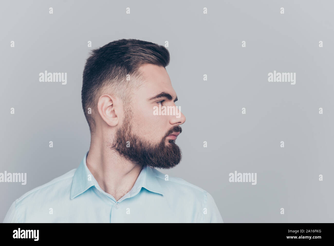 Close up focused half face hi-res stock photography and images - Alamy