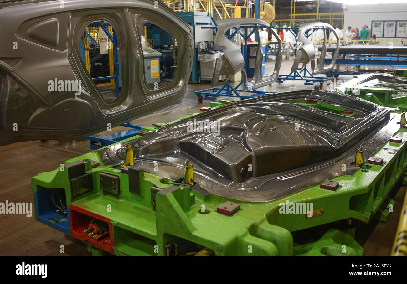 Assembly Line of production of Civic and SUV cars at Honda factory in Alliston, Ontario, Canada, North America Stock Photo