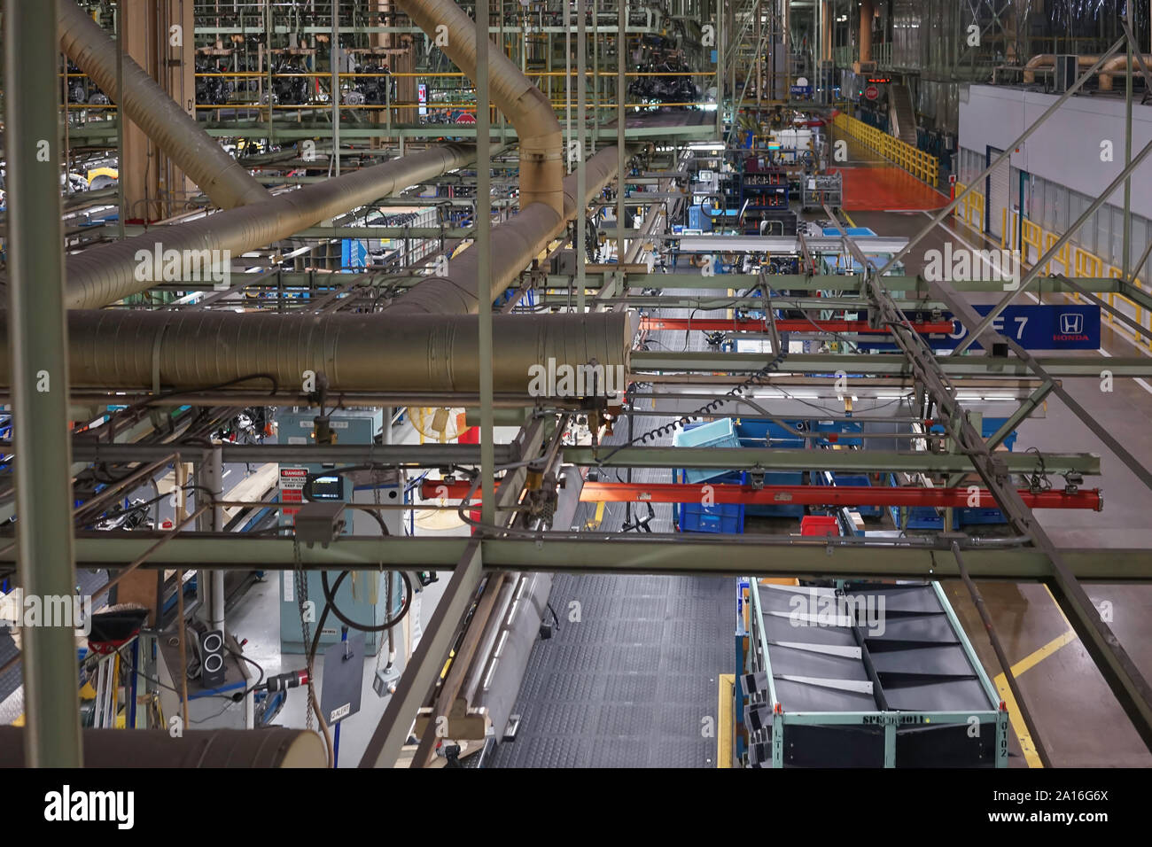 Assembly Line of production of Civic and SUV cars at Honda factory in Alliston, Ontario, Canada, North America Stock Photo