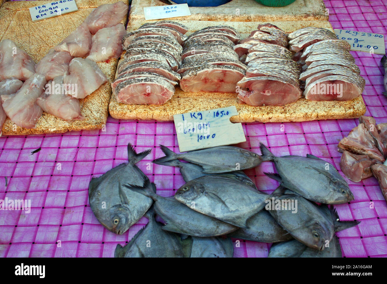 Fish in street market, Penang, 2007 Stock Photo Alamy