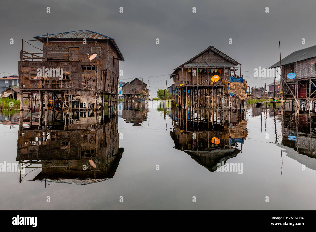 Nampan Village, Lake Inle, Shan State, Myanmar. Stock Photo