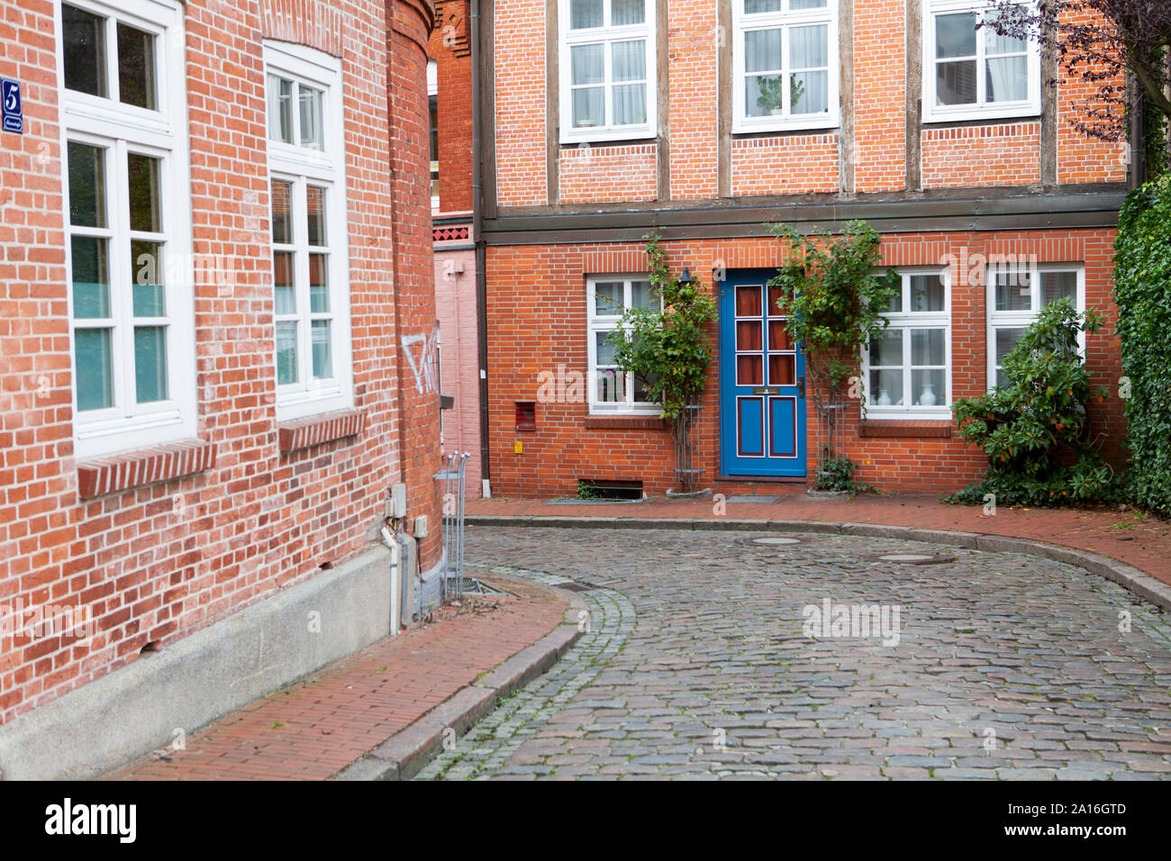 Narrow alley, Stade, Lower Saxony, Germany, Europe Stock Photo